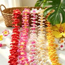 10pcs Soft Clay 25mm Plumeria Flower Straight-Hole Beads Polymer Clay Hawaiian-Themed Flower Beads Are Suitable For Jewelry DIY Making - 10pcs Plumeria Flower Beads - View 5