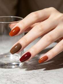 PEACECOLOR 5PCS Gel Nail Polish Set 10ML Fall Winter Brown Soak Off UV LED Cured Solid Color Glossy For Nail Art Manicure Gel Polish Kit - Multicolor - View 4