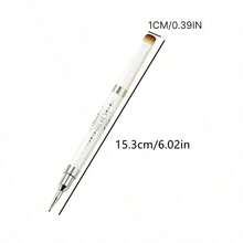 1pc Dual-Ended Nail Art Brush, Rhinestone Decorated Handle Nail Gel Brush & Rhinestone Picker Tool, Suitable For Nail Art DIY Salon - Multicolor - View 3