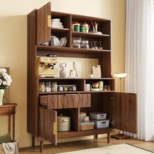 Buffet, High Cabinet, Kitchen Cabinet, Sideboard, Storage Cabinet With Drawer, Doors, Open Shelves, MDF PB Wood Cabinet With Solid Wood Legs - View 2