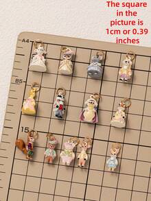 1pc Cute Assorted Fairy Tale 3D Animal Metal Pendant, Multi-Pattern Gold Tone Mini Garden Style Animal Pendant, Suitable For DIY Jewelry Making, Lead And Nickel Free, Perfect For Handmade Bracelet Crafting, Fantasy Couple Gift And Craft Projects - Multicolor - View 2