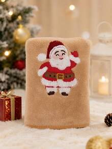 5/2/1pc 13.8*29.5 Inch Hanging Coral Fleece Towel, Christmas Gift, Embroidered Reindeer Tree Pattern, Super Soft Absorbent Quick Dry Face Towel, Hair Wrap, Shower, Makeup Removal, Christmas Bathroom Home Decor - Multicolor - View 15