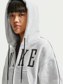 Nike 女款 AS W NK STDO FLC MW OS CRP S F 運動針織運動衫 IU1131-051 - 灰色 - 查看 3