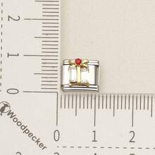 1PC Christmas Enamel Italian Charm Links, Santa Tree Snowman Reindeer DIY Charms, Stainless Steel 9mm Module Bracelet Accessories For Holiday Jewelry - Christmas Theme - View 24
