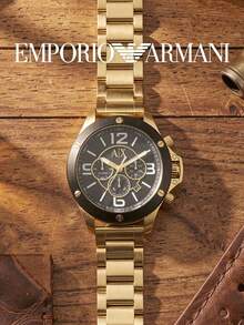 Armani Men's Sports Chronograph Watch With Metal Band, Large Round Dial, Analog Quartz Movement, Business Casual, Office, Weekend, Daily Wear, Unique Gift - one-size - View 5