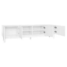 TV Cabinet With Curved, Wavy Doors / Timeless Design TV Cabinet / With Stabilizing Legs / Ample Storage Space / Suitable For The Living Room, White - White - View 10