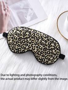 Leopard Print Faux Silk Sleep Mask With Elastic Band, Full Blackout Design, Soft Breathable Adjustable, Suitable For Home Napping, Travel And Office Rest, Unisex - Multicolor - View 6