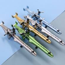1pc Realistic Fighter Jet Shaped Neutral Pen Creative Airplane Model Water Pen, 0.38mm Needle Tip, Boys Fun Stationery, Highly Restored Fighter Jet Appearance, Exquisite Body Details, Multiple Colors Available, Mini Airplane Model In Hand, Boys Instant Attraction, Fun Sense Fully Loaded, Pen Body And Airplane Model Integrated Design, Both Model Ornament And Writing Pen, Play And Write Dual Use, Breaking Ordinary Stationery - A - View 1