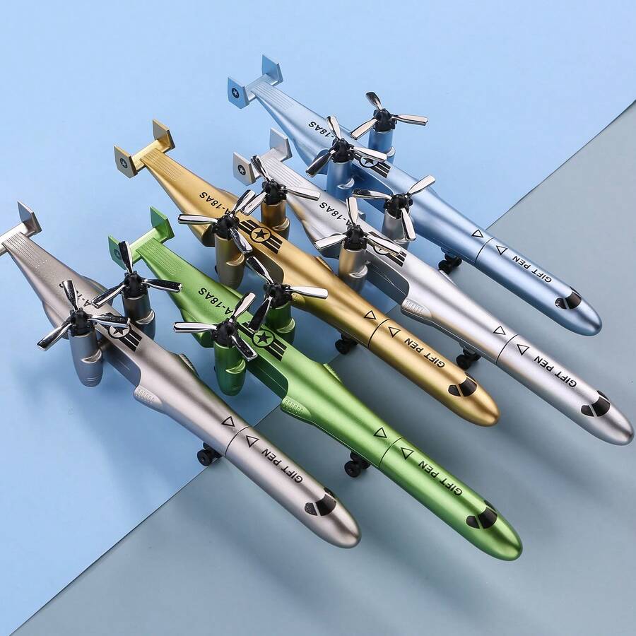 1pc Realistic Fighter Jet Shaped Neutral Pen Creative Airplane Model Water Pen, 0.38mm Needle Tip, Boys Fun Stationery, Highly Restored Fighter Jet Appearance, Exquisite Body Details, Multiple Colors Available, Mini Airplane Model In Hand, Boys Instant Attraction, Fun Sense Fully Loaded, Pen Body And Airplane Model Integrated Design, Both Model Ornament And Writing Pen, Play And Write Dual Use, Breaking Ordinary Stationery - A - View 1
