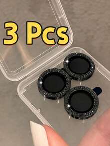 CASECOPS 黑色 3入相機鏡頭保護貼，相容 iPhone Duo/18 Pro Max/18 Pro/17 Pro Max/17 Pro/17/17 Air/16/15/14/13/12/11 系列，鋼化玻璃搭配金屬邊框，時尚百搭，8K HDR，防摔、防油、防刮、防指紋、防塵，全覆蓋、無氣泡、易安裝且相容手機殼 - 黑色 - 查看 2