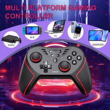 A Wireless Controller Compatible With Switch, P4, P3, PC, IOS, And Android. Features A 550mAh Rechargeable Battery, Hall-Effect Joysticks, Dual Vibration Motors, Macro Programming, Turbo Mode, Screenshot Functionality, And An Ergonomic Design. - View 2