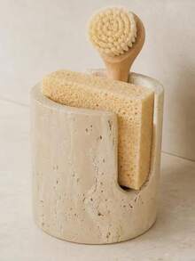 1PC Faux Stone Sponge Drain Rack, Fashionable Minimalist Drying Rack, Sink Storage Box Sponge Holder, Soap Dish, Suitable For Kitchen Sink Countertop, Durable And Stylish Kitchen Decor - Multicolor - View 2