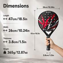 CWIN Beach Tennis Racket, Plastic Surface, EVA Shock-Absorbing Core, With Storage Bag, Suitable For All Skill Levels - Multicolor - View 5
