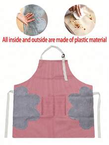 1pc Adjustable Waterproof Kitchen Apron With Large Hand-Wiping Pocket - Fashionable White PVC Apron, Suitable For Cooking And Baking, Functional Design, Suitable For Women, Practical Kitchen Apparel, Suitable For Home, Chefs, BBQ Enthusiasts, Craftsmen And Outdoor Activities - Multicolor - View 13