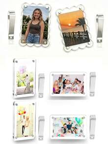 Tawziat Gift, Personalized Acrylic Car Sun Visor Photo Frame Clip, Unique Gift For Couples, Stylish Automotive Accessory, Holiday & Anniversary Gift For Loved Ones - Multicolor - View 12