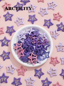 20pcs/Set Women's Purple Star Hair Accessories Set, Star Hair Clips & Bangs Clips, Dreamy Hair Clips, Suitable For Daily Wear And Concert Support - Purple Mixed Color - View 1