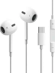 Headphone In-Ear Berkabel dengan Konektor USB-C, Remote Terintegrasi untuk Mengontrol Musik, Panggilan, dan Volume, Kompatibel dengan iPhone 18 Duo, 18, 17, 16 Pro Max, 16e, 16 Plus, 16 Pro, 15 Pro Max, 15 Plus, 15 Pro, dan juga Kompatibel dengan Galaxy dan Pixel - View 10