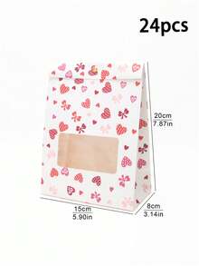 6pcs/12pcs/24pcs Xmas Holiday Window Stand-Up Paper Gift Bags, Visible Window Design For Candy Cookies Party Favor Pouches - View 23