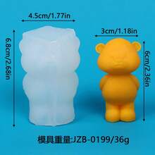 1pc Bear Silicone Mold Standing Bear Sitting Bear Waving Bear DIY Aromatherapy Candle Plaster Resin Ornament Handmade Mold - Multicolor - View 12