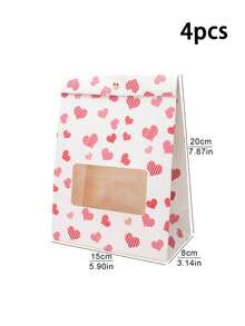4pcs/15pcs/30pcs Christmas Themed Stand-Up Window Treat Bags, Thick White Card, Candy Biscuit Snack Holiday Gift Pouches - View 16