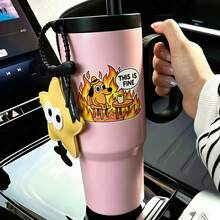 1/2/5pcs "THIS IS FINE" Stickers, Dog Drinking Coffee In Fire, Multi-Functional Stickers, Decorative Stickers, DIY Stickers, Cartoon Planner Stickers, Decorative Stickers, Sealing Stickers - Multicolor - View 3