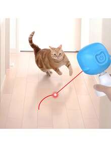 Interactive Laser Chase Cat Toy - USB Rechargeable, Handheld Or Desktop Placement, Automatic Timer Switching, Endless Fun - Blue - View 7