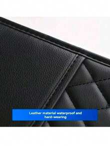 Multifunctional PU Leather Car Seat Storage Set [PU Leather Storage Bag + Trash Bag], Fashionable Hanging Backrest Storage Box, Suitable For Car Interior Organization And Protection, Foldable Trash Can, Fits All Car Models Car Accessories - Multicolor - View 5