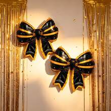Black & Gold Bow Balloons For New Year Party 2027 Holiday Decor Christmas Wedding New Year Graduation Party Decoration - Multicolor - View 1