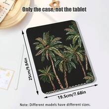 1件式翻蓋桌面保護殼，棕櫚樹圖案，360度旋轉支架，內置筆槽，PU皮革支架保護殼，自動休眠/喚醒功能，相容於 Honor 8/9/10、Honor X8/X8A/X9/X8Pro/X9Pro/X9A/V8 Pro/GT 11.5吋及其他機型 - 款式9 - 查看 3