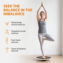 Rigogo Wooden Balance Board With 360° Rotation & 12‑20° Tilt – Non‑Slip Core Trainer For Home Gym, Yoga & Physiotherapy Stability Training-ZK-PHB - Ginger - View 4