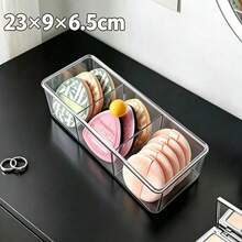 1pc Round Makeup Storage Box With Colorful Handle, Divided Compartment Design, High Transparency Material, Waterproof And Dust-Proof, Organizer For Makeup Brushes, Powder Puffs, Cushion Compacts And Powder Cakes, Vanity Organizer For Girls' Dorm And Rental Apartment - Multicolor - View 20