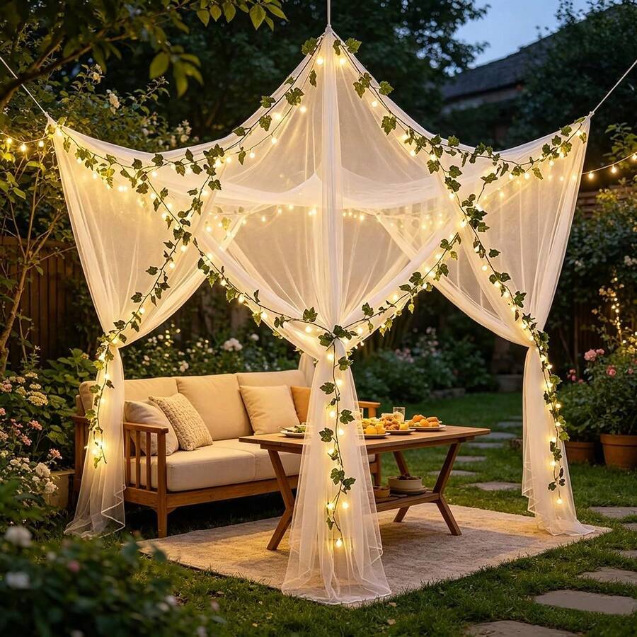 Outdoor Mosquito Net, Curtain Bed Canopy, Rainbow Mosquito Net, Princess Mosquito Net, Suitable For Four-Post Bed Canopy Elegant Mosquito Net Set, Mosquito Net With Hooks And Tassel Rope, Screen-Style Bed Canopy Curtain, Mosquito Net - 4-door Model - View 1