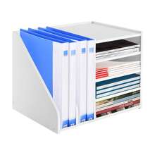 Rayonnages à dossiers à plusieurs niveaux, boîtes à dossiers de bureau, boîtes à dossiers en PVC – blanc - Voir 10