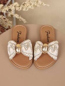 New Beige Girls' Indoor Slippers, Simple & Cute Bedroom Slippers, Suitable For Home Casual Wear - Beige - View 4