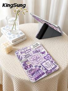 Kingsung Reading Healing 拼貼圖案 Y 型折疊壓克力平板保護殼，適用於 平板/ Mini6/7/9.7/10.2/10.5/10.9/12.9/Pro 11、第 10 代，支持多角度調節，六種支架放置方式，內置筆槽，防摔保護，自動喚醒/睡眠。兼容 Kindle Paperwhite 12th Gen 2024、Kindle 11th Gen 2022、Clara Colour - 彩色 - 查看 6