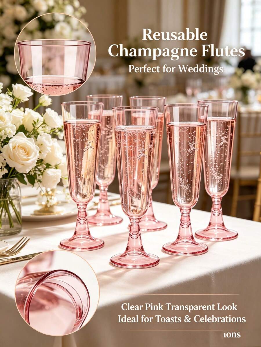 5/10/20/1pc 150ml/5oz Reusable Shiny Champagne Cups, Party Cups, Suitable For Picnic, Wedding, Party, Elegant And Easy To Clean, Also Suitable For Party Gathering. (Plastic Cups - Cake Cups - Wedding Decoration - Anniversary Decoration)