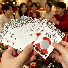 24pcs Christmas Scratch-Off Cards Set - "Who Has Santa?" Party Game Cards, Holiday Raffle Tickets, Suitable For Halloween, Christmas, New Year Celebrations And Other Holidays - Multicolor - View 1