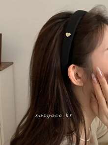 Women's 2026 New Japanese Retro Niche Sponge Headband - Black - View 2