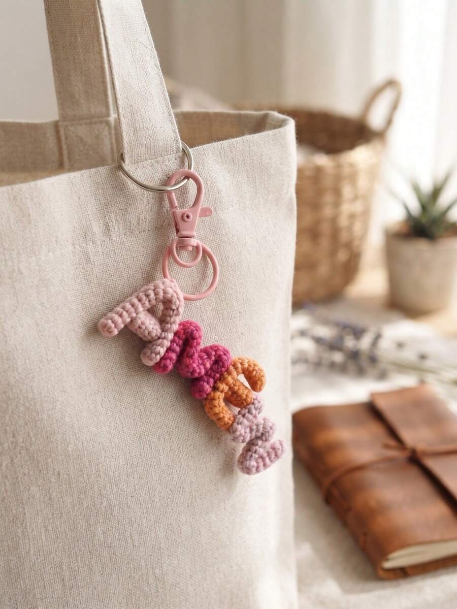 Custom Keychains, Name Tags, Crocheted Letters, And Car Keychains-Personalized Gifts Suitable For Bag Charms, Birthdays, Or Halloween. - Multicolor - View 1