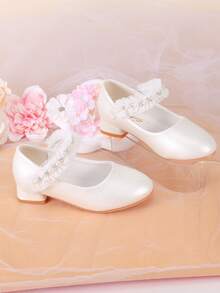 Girls White High Heel Pumps, Dress Shoes For Performance, Princess Shoes For Kids - White - View 3