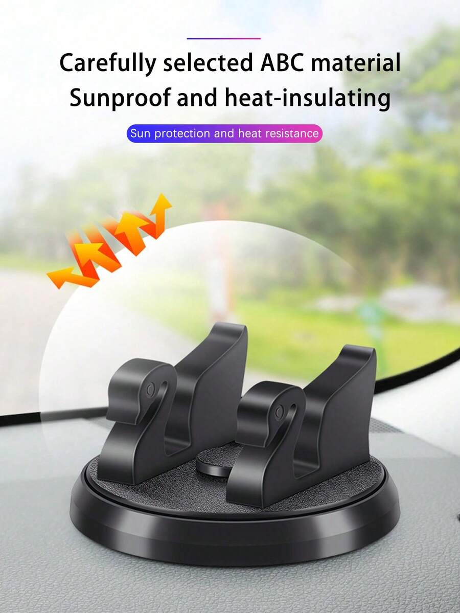 1pc Car Phone Holder, Creative Swan Rotating Navigation Mount, Dashboard Fixed Bracket, Car Accessories - A - View 1