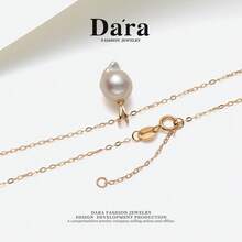 DARA Sea Water Pearl Pendant S925 Sterling Silver 8-9mm Baroque Pearl Minimalist Luxury Gift For Mother And Wife - Gold - View 6