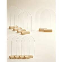 20pcs/10sets Transparent Arch Acrylic Cards With Base, Wedding Party Guest List Seat Cards, Blank Seat Signs Hexagon Acrylic Plates, Suitable For Weddings, Banquets, Parties, Offices And Other Occasions. - A - View 5