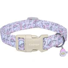 1PC Santa Claus Cartoon Print Dog Collar, Soft Adjustable Dog Collar With Quick Release Buckle, Adjustable Strap, Zinc Alloy D-Ring, Festive Christmas Pet Collar For Small Medium Large Dogs And Cats, Holiday Gift For Boys And Girls - Pink - View 3