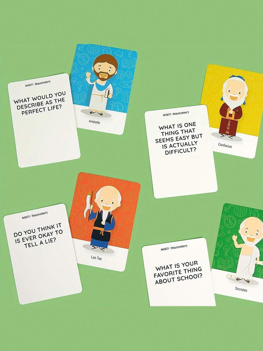Mindful Talk & Mighty Philosophers Conversation Card Game, Thought-Provoking Question Game, Great For Christmas, Game Party, Perfect Gift For Group Discussions, Interactive Social Table Game - Multicolor - View 1
