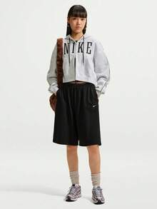 Nike 女款 AS W NK STDO FLC MW OS CRP S F 運動針織運動衫 IU1131-051 - 灰色 - 查看 5