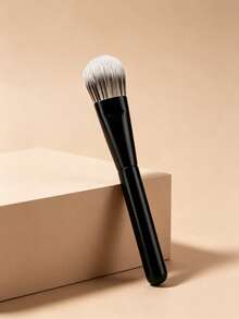 2pcs/1pc Professional Soft Bristle Foundation Brush, Face Makeup Blending Brush, Suitable For Liquid And Cream Cosmetics, Beginner Makeup Brush, Daily Essential Foundation Brush For Girls, Home Makeup Tool, Portable Travel Makeup Brush - Black - View 6