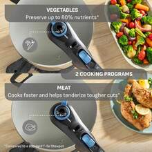 Olla De Presión T-fal, Secure Click T-fal Trendy, capacidad de 8 litros, Acero Inoxidable, plateada, 5 sistemas de protección, incluye vaporera de acero inoxidable, compatible con todas las fuentes de calor incluyendo inducción - Ver 6