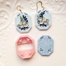 Asymmetrical Geometric Pattern Polymer Clay Cutting Molds, Arch, Asymmetrical Rectangle, Polygon, Water Drop Shaped Clay Cutting Molds, DIY Handmade Earring Pendant Brooch Making Tools, Compatible With Polymer Clay, 3D Printed, Clean Cut, Handmade Jewelry Floral DIY Craft Accessories - Geometric - View 5