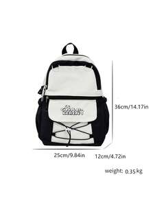 Cute Colorblock Drawstring Backpack For Girls, Lightweight School Bag For Junior High And High School Students, Kids Travel, Shopping, Outing, Fashion Commute And Casual Backpack - A - View 5